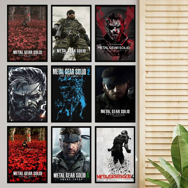 Selbstklebendes Metal Gear Solid Series Kunstposter aus weißem Kraftpapier, Wandkunst Decoración Gemälde, B/H: 15 x 15 cm - Bild 1