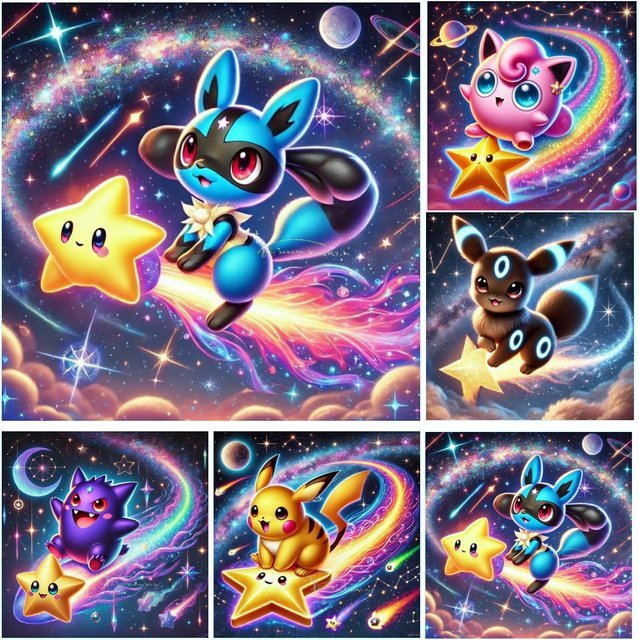 Potdemiel DIY 5D Diamant-Malerei-Set Pokémon Cartoon Motiv in Multicolour zur Wanddekoration - Bild 1