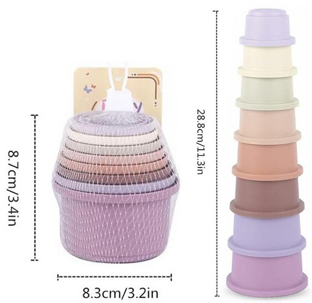 A Family Of Home Textiles Haustier Stapelbecher Spielzeug, 8-teiliges Set - Bild 1