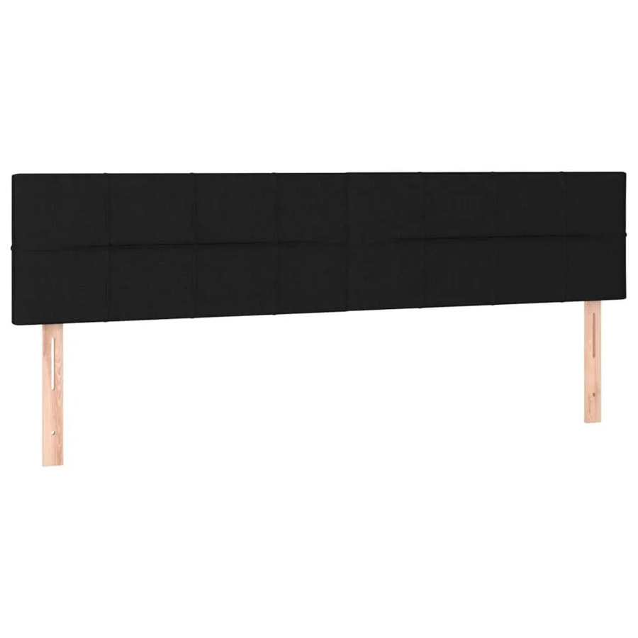 vidaXL LED Kopfteil Schwarz mit USB-Ladeport und integrierter Beleuchtung, Stoff, B: 180 cm, T: 5 cm, H: 78-88 cm - Bild 2
