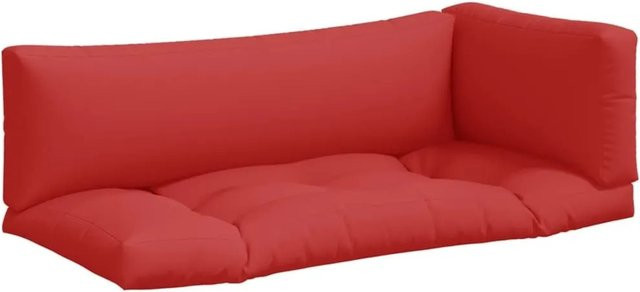vidaXL Palettenkissen 3-teiliges Set aus Polyester in Rot, wasserabweisend und UV-beständig - Bild 1