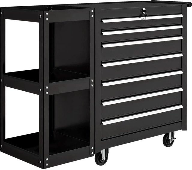 HOMCOM Werkzeugschrank aus Stahl mit EVA-Schaumstoff in Schwarz, H: 75 cm, B: 33,5 cm, T: 96 cm - Bild 1