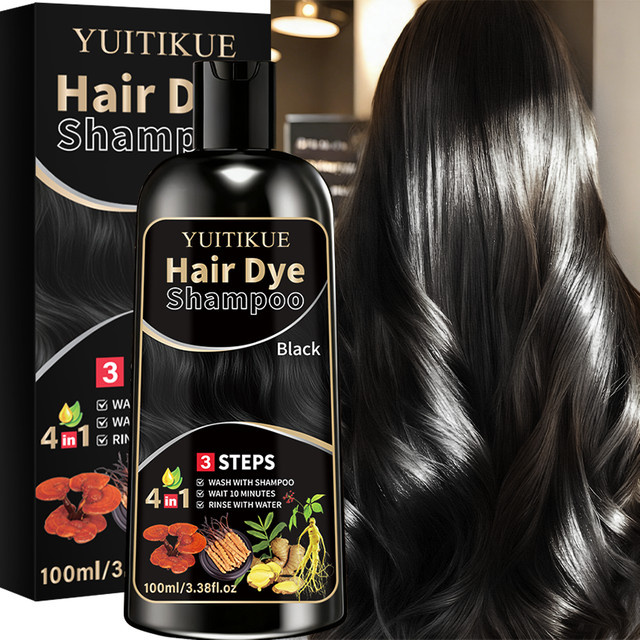 YUITIKUE Haarfärbeshampoo Serum, Schwarz, 100 ml - Bild 1