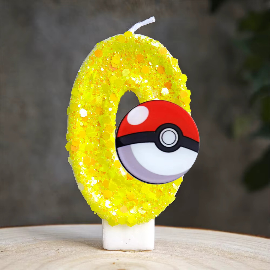 Potdemiel Pikachu Geburtstagstorten-Deko-Kerze in Gelb für Anime Themenpartys - Bild 2