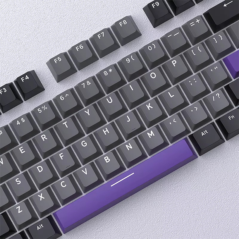 Chron KBD Double-Shot PBT Tastenkappen-Set im Cherry Profile mit 124 Tasten für mechanische Tastaturen in Dreifarben-Design - Bild 2