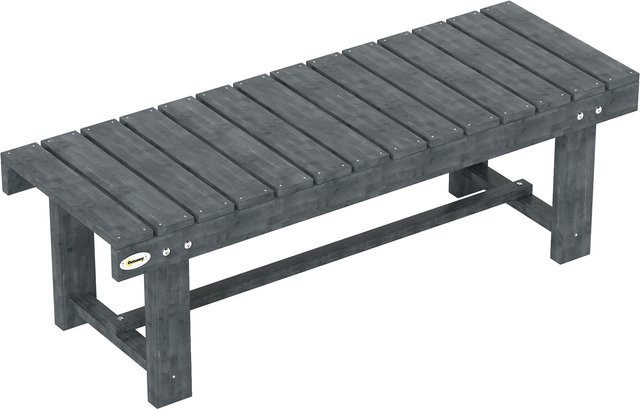 Outsunny Gartenbank für 2 Personen aus Fichtenholz in Grau, Country-Stil Außenbank für Terrasse und Garten, B/T/H: 110 x 38 x 35 cm - Bild 1