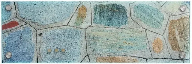 KARAT Design Memoboard Flagstone aus Glas, grau/mehrfarbig, B: 60 cm, H: 20 cm - Bild 1