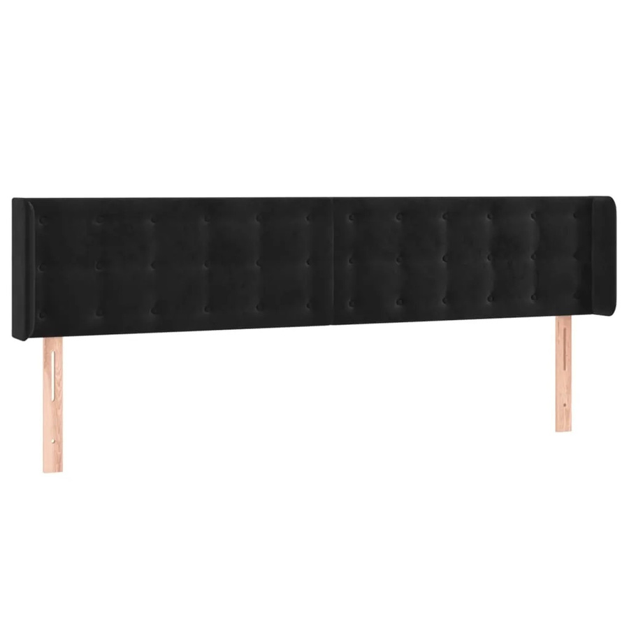 vidaXL LED Kopfteil aus Samt in Schwarz mit USB-Ladeport und integrierter Beleuchtung, B: 183 cm, T: 16 cm, H: 78-88 cm - Bild 2