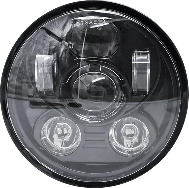Aumotop Motorrad-LED-Scheinwerfer mit Fern- und Abblendlicht, 5,75 Zoll, rund, Schwarz - Bild 1