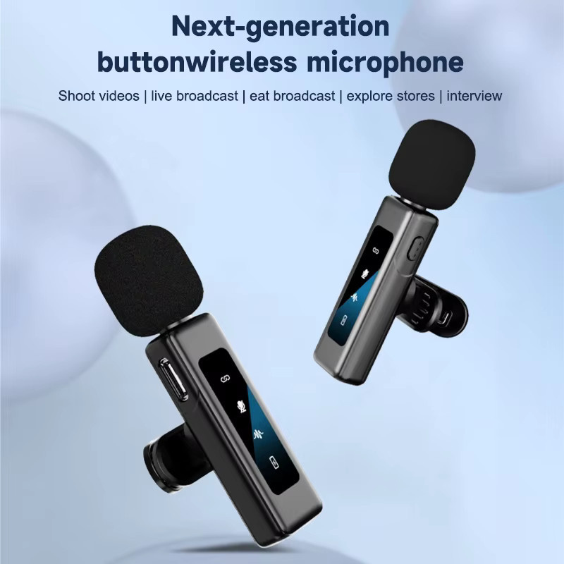 VIKEFON Mini Kabelloses Lavalier-Mikrofon mit Geräuschunterdrückung für iPhone und Android, Schwarz - Bild 3