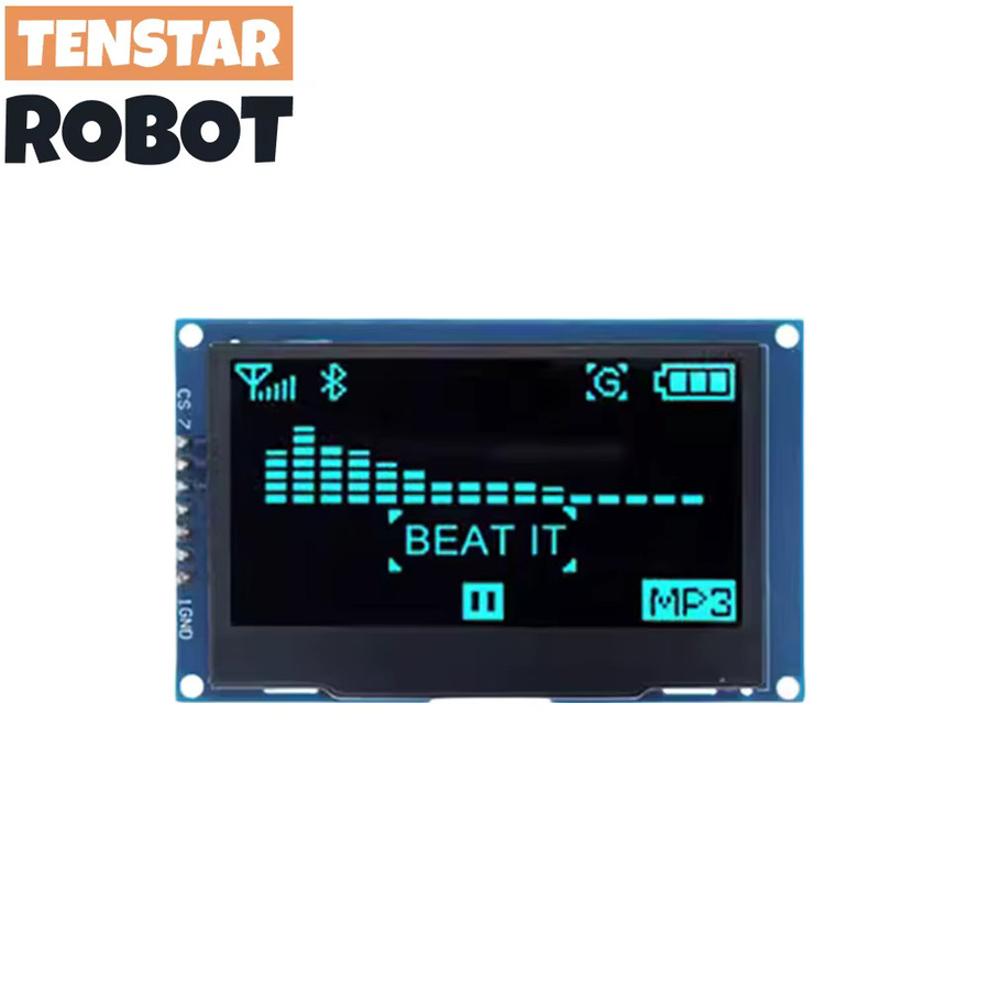 TENSTAR ROBOT OLED Display 2,42 Zoll mit 128 x 64 Pixeln, SSD1309, I2C/SPI Schnittstelle, Weiß - Bild 3