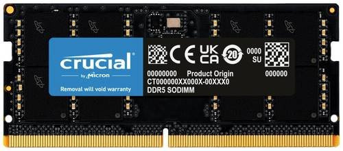 Crucial DDR5 Laptop-Arbeitsspeicher Modul 32GB 4800MHz SO-DIMM CT32G48C40S5 Schwarz - Bild 1