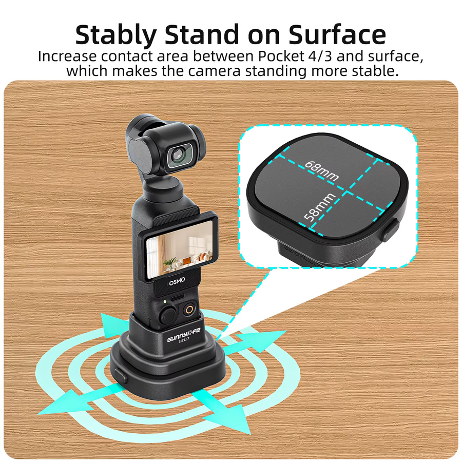 DJI OSMO Pocket 3/4 Antirutsch-Silikon-Stützhalterung für Desktop und Auto in Schwarz - Bild 5
