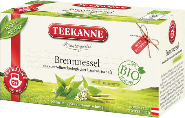 Teekanne Kräutergarten Bio Brennnessel mit Zitronengras, Kräutertee, Teebeutel, 20 Stück, 36 g - Bild 1