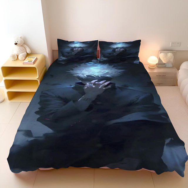 Jujutsu Kaisen Anime Bettwäsche-Set aus Mikrofaser mit Bettbezug und Kissenbezug, B/H: 135 x 200 cm - Bild 1