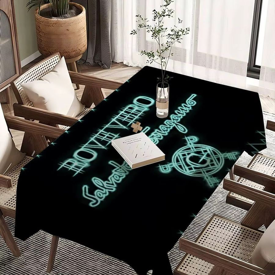 F-Ferragamos Rechteckige Tischdecke mit Print für Bauernhaus, Hochzeit und Party - Bild 3