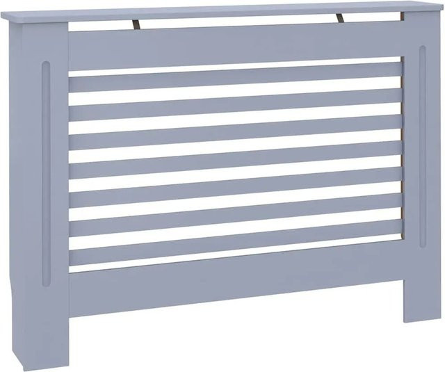 vidaXL Heizkörperverkleidung in Anthrazit mit modernem Latten-Design aus MDF, B/T/H: 112 x 19 x 81,5 cm - Bild 1