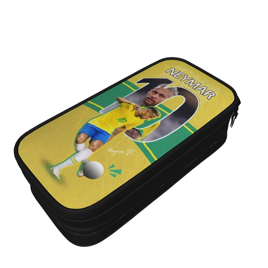 Neymars Brasilien Fußball-Federmäppchen mit Nummer 10 als Stiftbox für Mädchen und Jungen - Bild 2