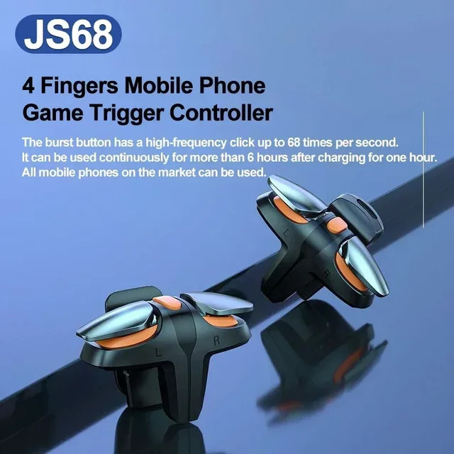 JS68 4-Finger Handy Game Controller mit L1R1 Trigger Buttons für iPhone und Android Esports Zubehör in Schwarz - Bild 1