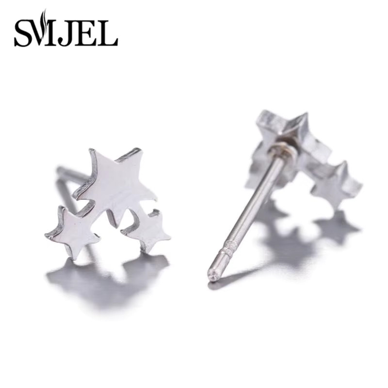 SMJEL Ohrstecker Tiny Star, Edelstahl, Silber, Kinder - Bild 2
