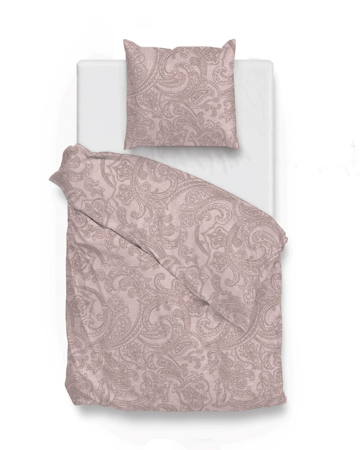 Zo! Home Baumwollbettwäsche Paisley di Lino Shell in Beige und Rosa, bestehend aus Bettbezug und Kissenbezug, B/H: 155 x 220 cm und 80 x 80 cm - Bild 1