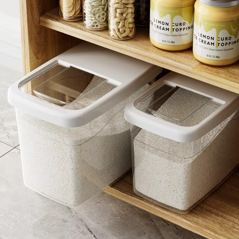 Transparente Reis-Aufbewahrungsbox mit Deckel, 15 kg Fassungsvermögen, feuchtigkeitsbeständig und insektsicher - Bild 3