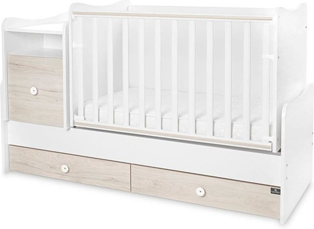 Lorelli Babybett Trend Plus Kinderbett mit Schreibtisch und Schubladen in Hellbraun, B/T/H: 160 x 70 x 70 cm - Bild 1