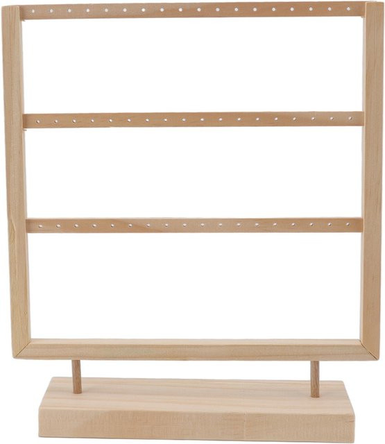 TOMTOP JMS Ohrring-Organizer aus Holz als Schmuckhalter zum Aufhängen in Beige - Bild 1
