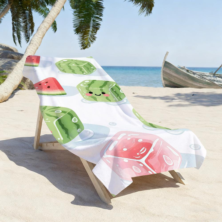 JMG Household Supplies Strandtuch Wassermelone Hallo Sommer, Mehrfarbig, B/H: 40 x 70 cm - Bild 4