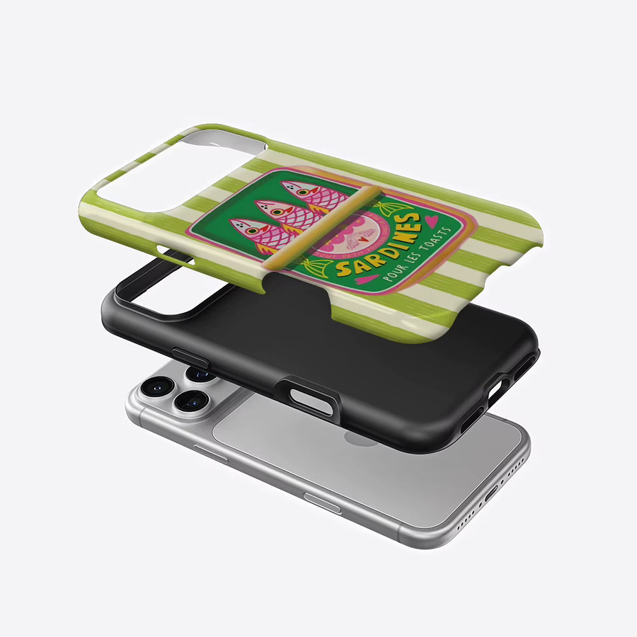 Potdemiel Handyhülle im Sardine Can Design für iPhone 17 16 15 14 13 Pro Max Plus, magnetische Tough Case mit Double-Layer Schutz, Multicolour - Bild 2