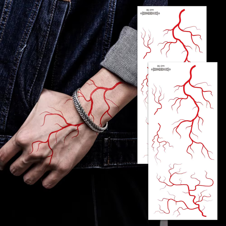 ROCOOART Lightning Tattoos, 2 Blatt, Schwarz und Rot, Unisex - Bild 6