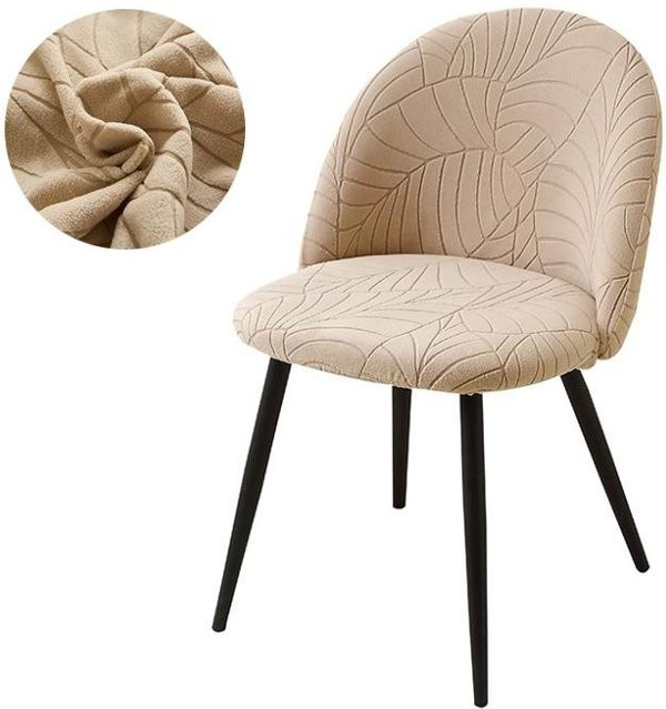Elastische Samt Stuhlbezüge von Yiran bag für Esszimmerstühle und Schminkstühle, weiche Stretch-Überwürfe mit niedriger Rückenlehne - Bild 1