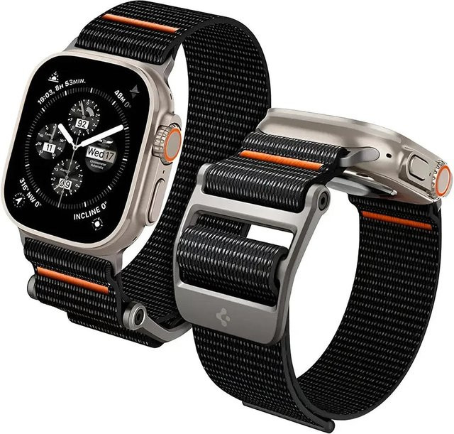 Spigen Uhrenarmband Textil/NATO, Schwarz, Unisex - Bild 1