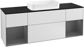 V&B Waschtischunterschrank Finion mit Wandbeleuchtung, Weiß lackiert, Breite: 160 cm, Tiefe: 50,1 cm, Höhe: 50,1 cm - Bild 1