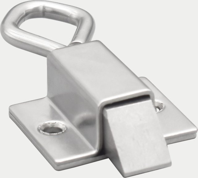 DK634 Edelstahl-Federschnalle mit Zugring-Verschluss in Silber als industrieller selbstverriegelnder Falltür-Verschluss aus Kohlenstoffstahl - Bild 1
