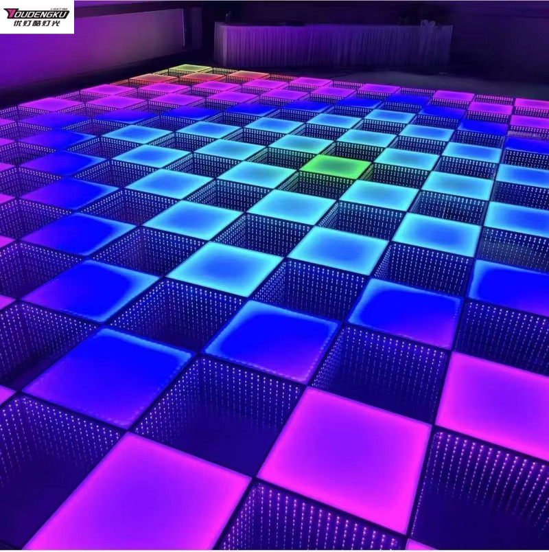 DDMSNSTAR RGB LED Tanzfläche Set mit Flycase, 50 Stück kabellose LED-Panel-Fliesen für Indoor, Farbe: Schwarz, B/T: 50 x 50 cm - Bild 3