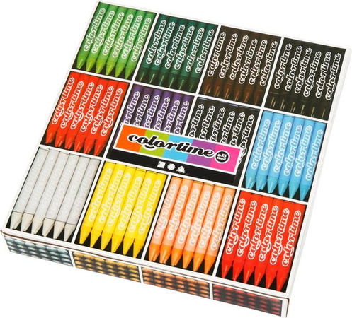 Colortime Wachsmalkreide in Bunt / Mehrfarbig, 12 Farben à 24 Stück