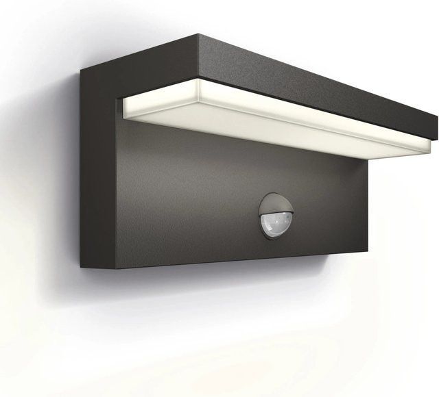 Philips Bustan LED-Außenwandleuchte in Anthrazit mit Bewegungssensor und warmweißem Licht (2700 K) - Bild 1