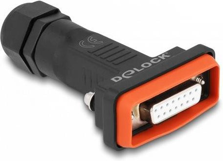 Delock VGA Adapter 87807 mit 1x D-SUB-Buchse 15pol. und 1x Löten in Schwarz und Orange - Bild 1