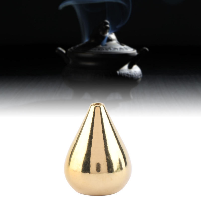 Tooarts Räucherstäbchenhalter in abstrakter Tropfenform aus Messing in Gold - Bild 3