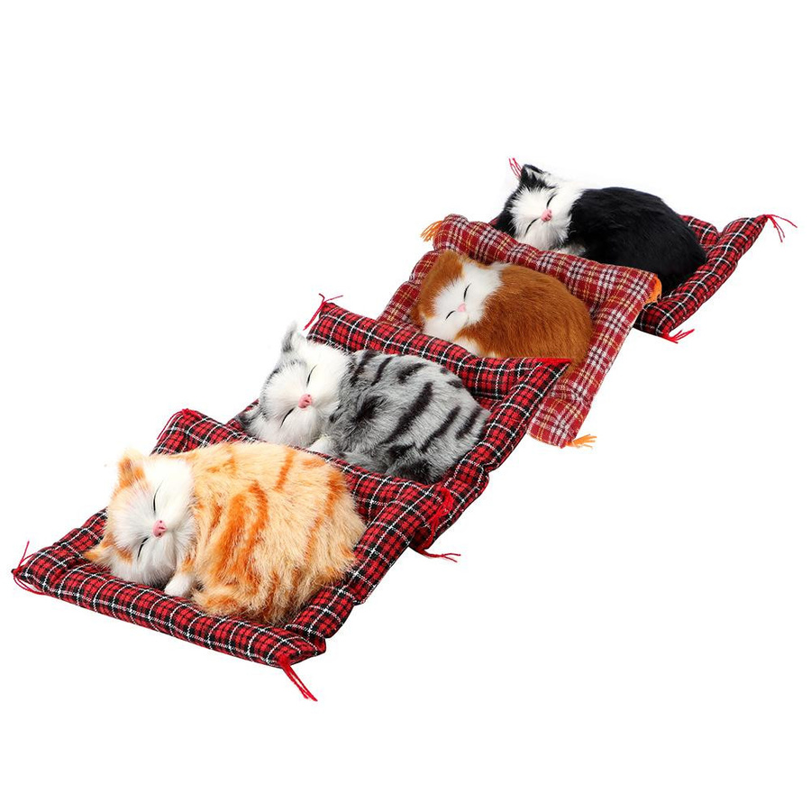 LEEPEE Automotive Parts Armaturenbrett-Dekoration Niedliche schlafende Plüschkatze in Braun - Bild 2