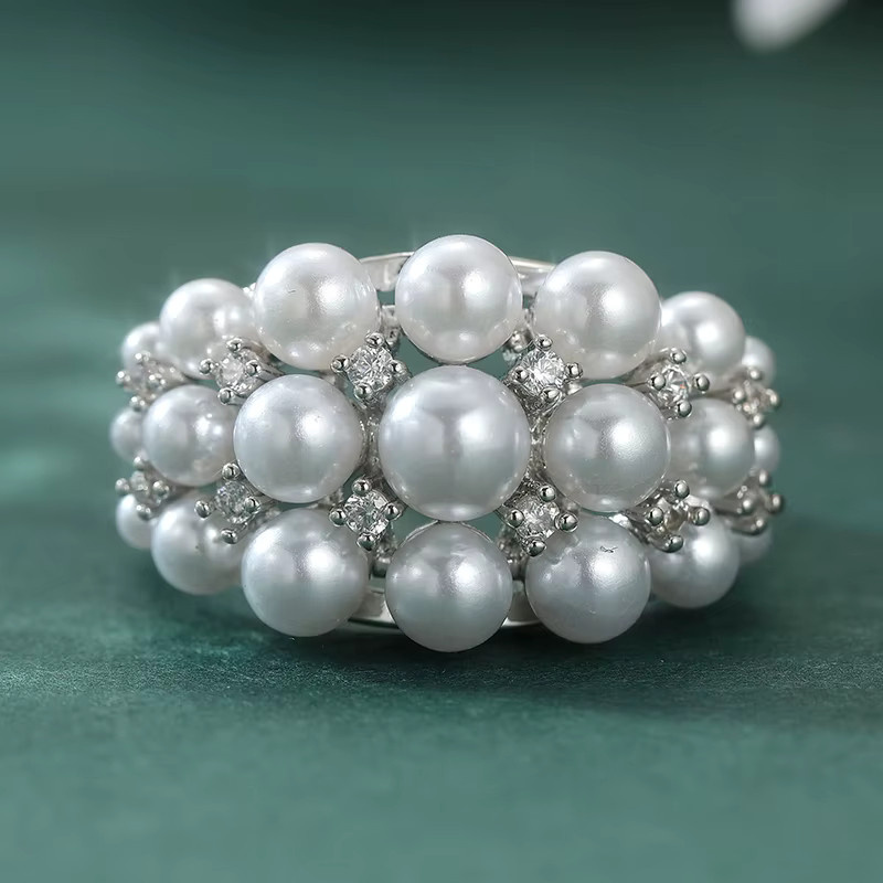 YoYo Ring, Silber, Perle, Zirkonia, Damen - Bild 4