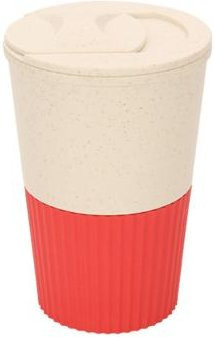 Kaffeetasse mit Deckel von Decorative Life, rot, 380 ml - Bild 1