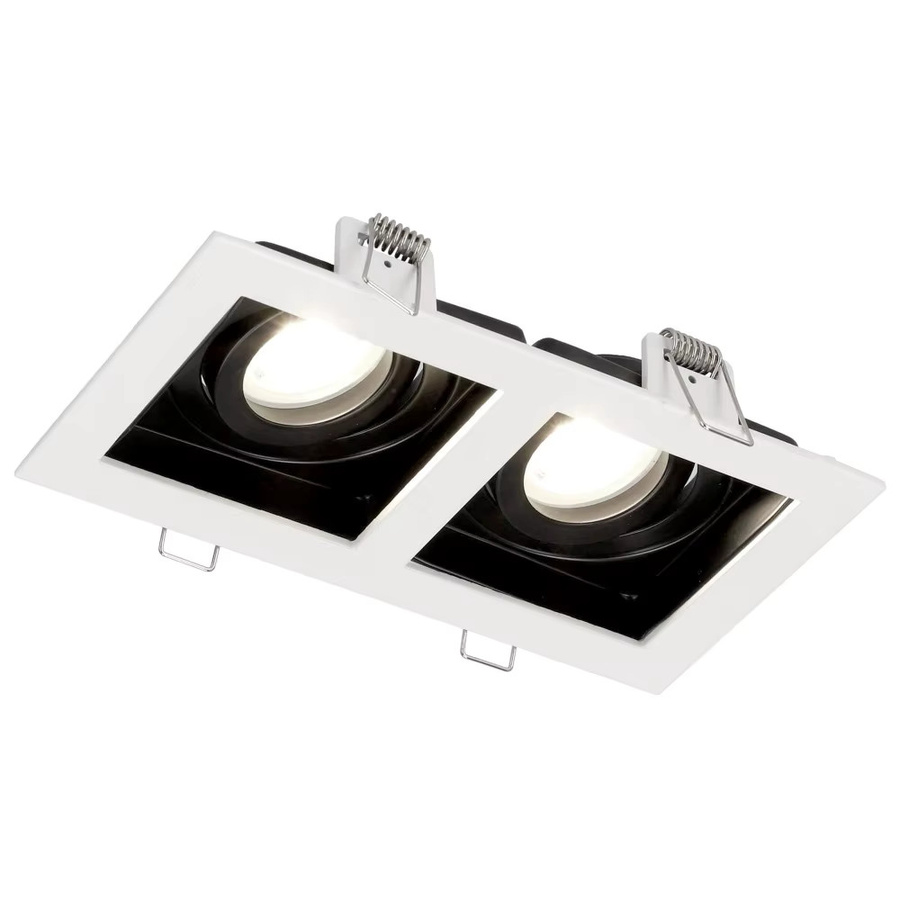 JOYINLED Quadratisches Doppelring-LED-Downlight mit verstellbarem Einbaurahmen und GU10 MR16 Fassung - Bild 1