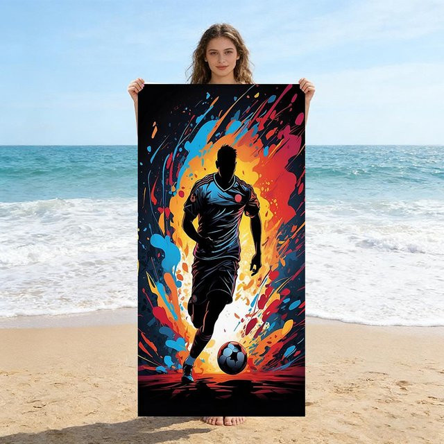 Ka Chen Muda Fußball Strandtuch mit klassischer Schießhaltung, super saugfähig, Breite: 40 cm, Höhe: 60 cm - Bild 1
