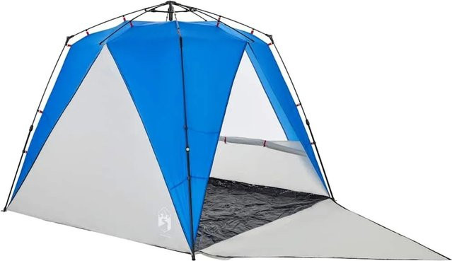 vidaXL Strandzelt für 4 Personen in Azurblau mit Quick Release System und wasserdichtem Polyester, B/T/H: 240 x 240 x 200 cm - Bild 1