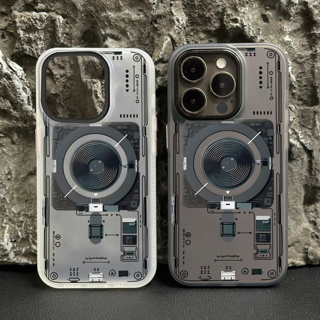 JCCANCHNDO Hybrid 2in1 Magnetische Original-Telefonhülle für iPhone 17 Air 16 15 14 13 12 Pro Max Plus kompatibel mit MagSafe Wireless Charging, Schwarz und Transparent - Bild 1