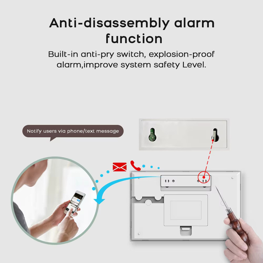 PGST Kabelloses Alarmsystem 2.4G WiFi Heimsicherheits-Set in Weiß mit Tür- und Bewegungssensor, kompatibel mit SmartLife App und Alexa - Bild 3