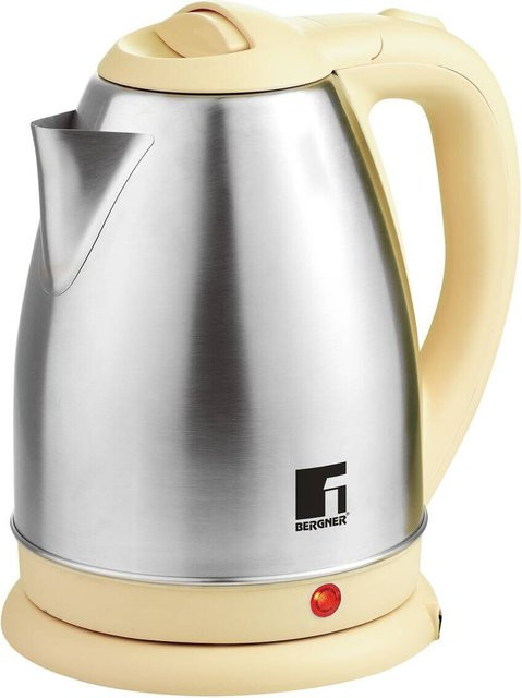 BERGNER Wasserkocher BG-50005-YE in Gelb aus Edelstahl und Kunststoff mit 1,8 l Volumen, B/H/L: 24 x 16 x 21 cm - Bild 1