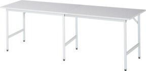 Rau Arbeitstisch Jerry höhenverstellbar, Farbe: Lichtgrau, B/T/H: 250 x 80 x 80-85 cm - Bild 1